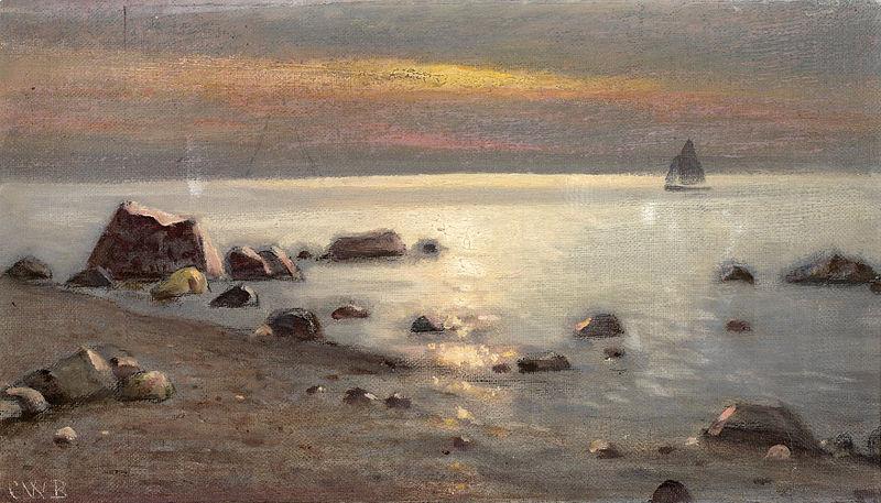 Carl Wilhelm Barth Strand ved Ogne Jaderen Norge oil painting art